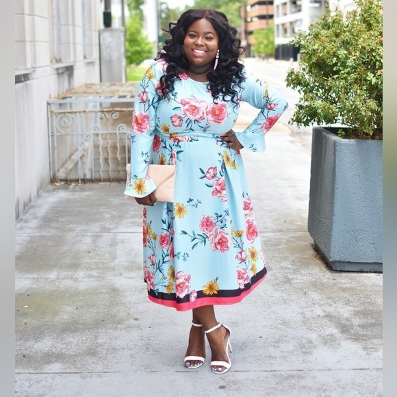 Lane Bryant X Fast Roma vintage flora midi dress size 26 - Picture 2 of 16